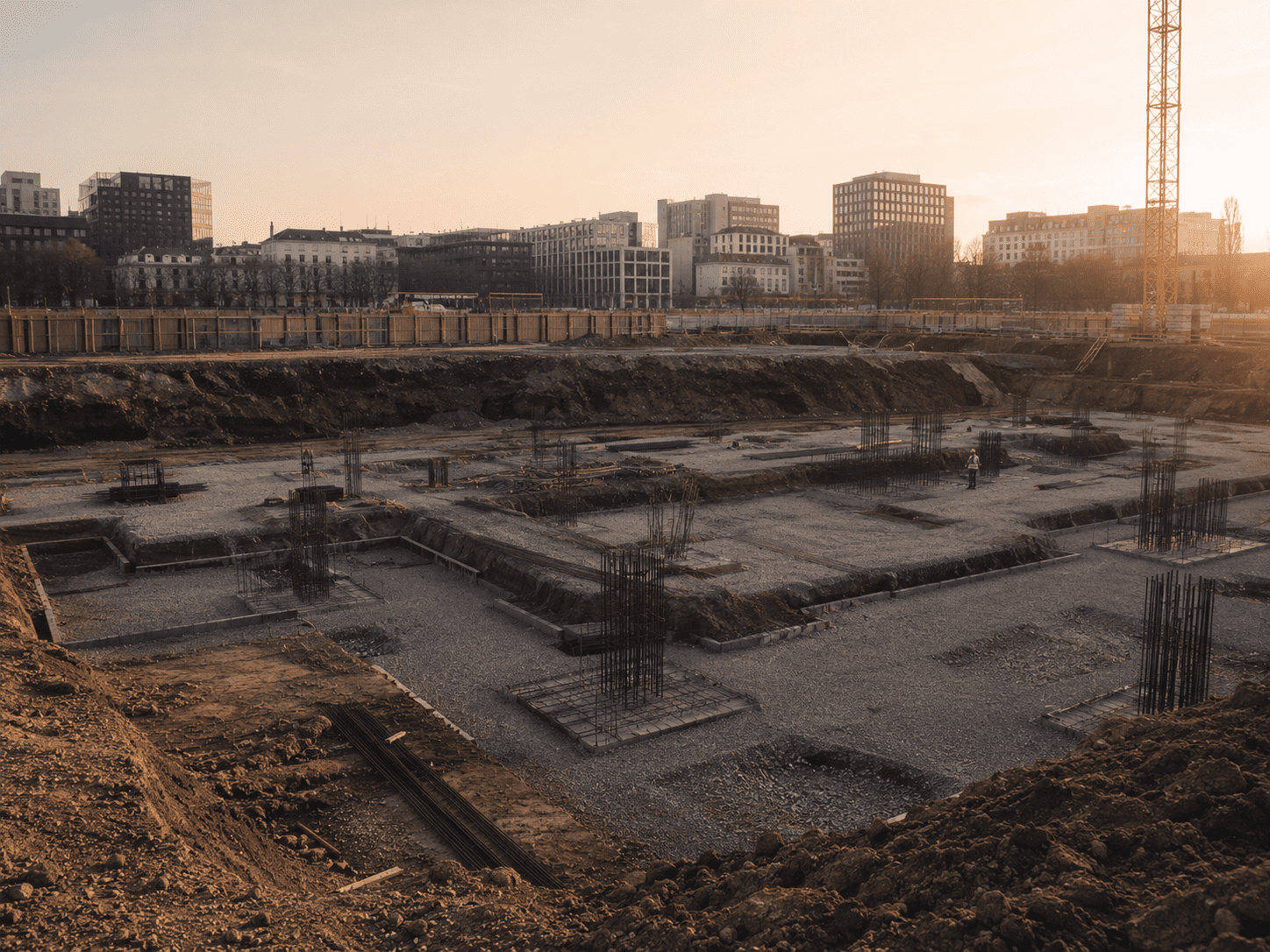 Proceso de hormigonado en cimentación estructural
